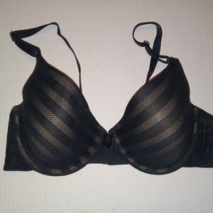Maidenform Women's Black Striped Bra Sz 34D